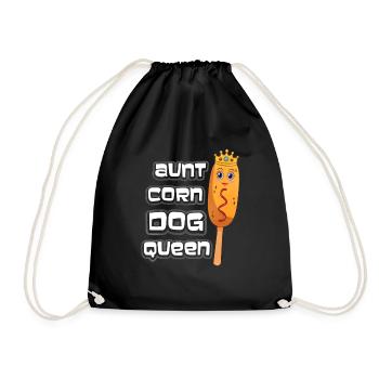 Corn Dog Aunt - Drawstring Bag - black - Front