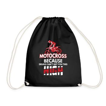 Motocross Because Drugs Cant Get You High - Turnbeutel - Schwarz - Vorne
