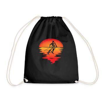 Ski accessories for skiers - Drawstring Bag - black - Front