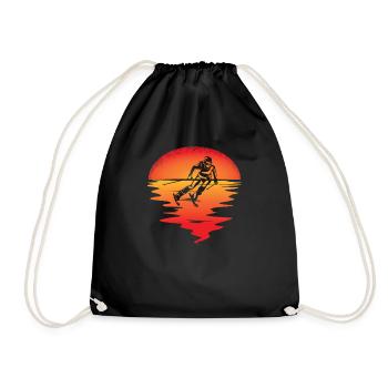 Ski accessories for skiers - Drawstring Bag - black - Front