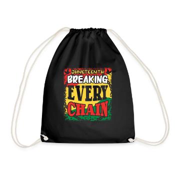 Breaking Chain Celebrate Juneteenth Black History - Drawstring Bag - black - Front