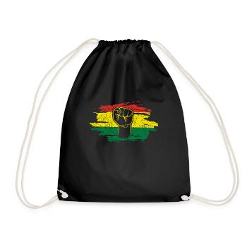 Fist Celebrate Juneteenth Black History - Drawstring Bag - black - Front