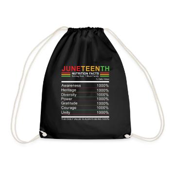 Celebrate Juneteenth Black History Facts - Drawstring Bag - black - Front