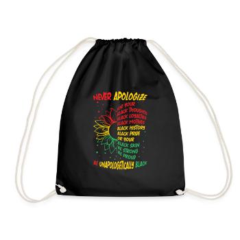 Sunflower Celebrate Juneteenth Black History - Drawstring Bag - black - Front