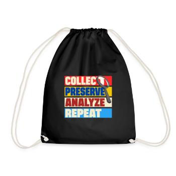Criminology Collect Preserve Analyze Repeat gift - Drawstring Bag - black - Front