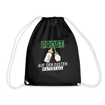 Prost Auf Den Ersten Vatertag mit Bier und - Turnbeutel - Schwarz - Vorne