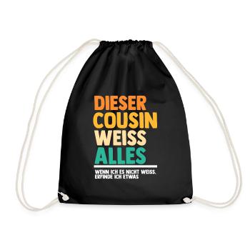 Cousin - Turnbeutel - Schwarz - Vorne