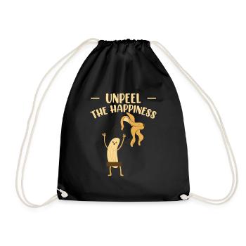 Unpeel The Happiness Banana Lover - Drawstring Bag - black - Front
