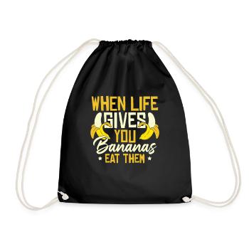 When Live Gives You Bananas - Drawstring Bag - black - Front