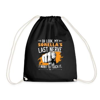 Look My Sorella Last Nerve Funny Siblings Brother - Sac de sport léger - noir - Devant