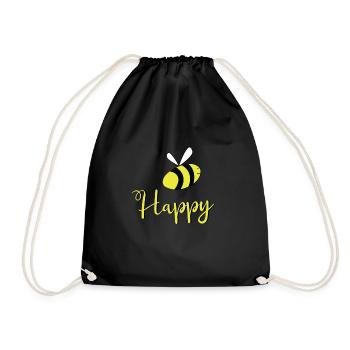 Inspirational Happiness Enthusiasts Uplifting - Drawstring Bag - black - Front