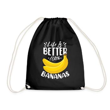 Life Is Better With Bananas - Drawstring Bag - black - Front