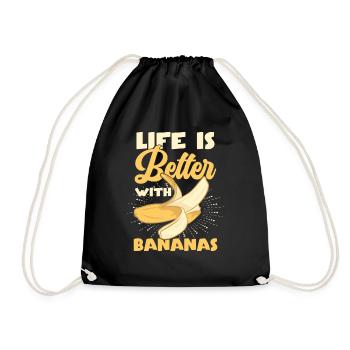 Life Is Better With Bananas - Drawstring Bag - black - Front