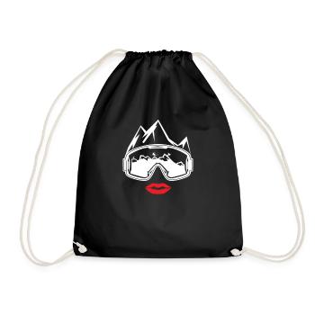 Ski accessories for skiers - Drawstring Bag - black - Front