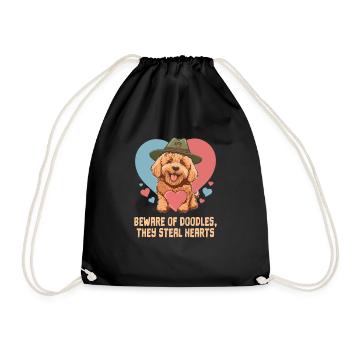 Méfiez-vous des griffonnages qu’ils volent cœurs Goldendoodle - Sac de sport léger - noir - Devant