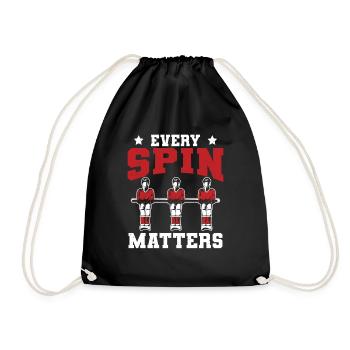 Every Spin Matters Foosball Table Soccer - Drawstring Bag - black - Front