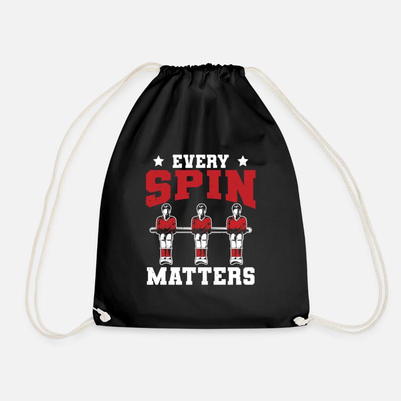 Every Spin Matters Foosball Table Soccer - Drawstring Bag - black