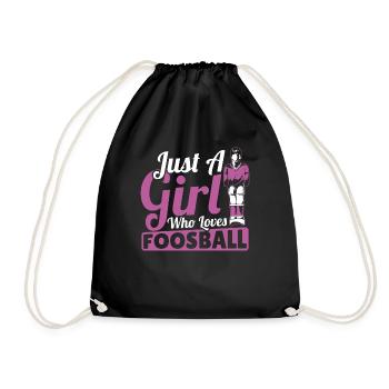 Just A Girl Who Loves Foosball Women Table Soccer - Drawstring Bag - black - Front
