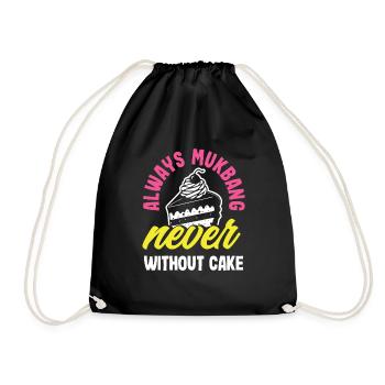 Mukbang and Cake - Drawstring Bag - black - Front