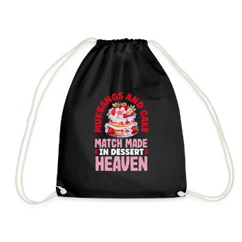 Mukbang and Cake - Drawstring Bag - black - Front