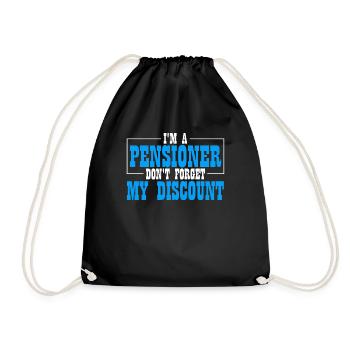 Rentner Rente Lustig Dont Forget My Discount - Turnbeutel - Schwarz - Vorne