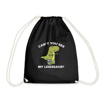 A leg joke humor gift - Drawstring Bag - black - Front