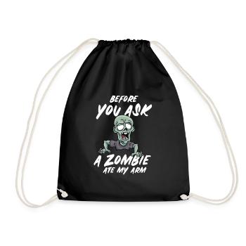 A leg joke humor gift - Drawstring Bag - black - Front