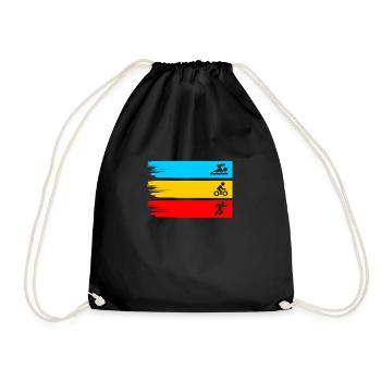 Triathlon Schwimmen Radfahren Laufen Sport Triathlet - Turnbeutel - Schwarz - Vorne