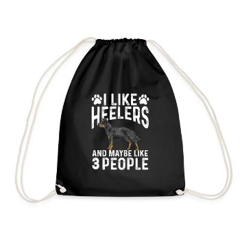 Australian Cattle Dog Red Blue Heeler - Drawstring Bag - black - Front