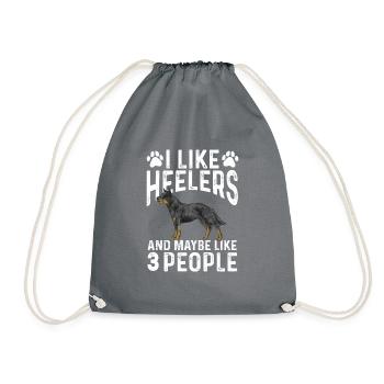 Australian Cattle Dog Red Blue Heeler - Drawstring Bag - grey - Front