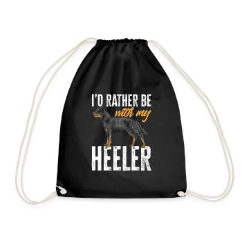 Australian Cattle Dog Red Blue Heeler - Drawstring Bag - black - Front