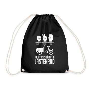 Fahrrad Lastenfahrrad Lastenrad - Turnbeutel - Schwarz - Vorne