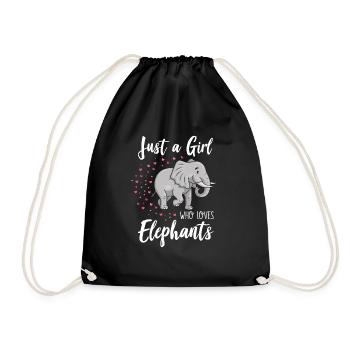 Juste une fille qui aime les éléphants - Sac de sport léger - noir - Devant