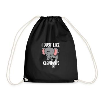 J’aime juste les éléphants - Sac de sport léger - noir - Devant