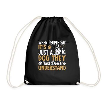 Sheepdog - Drawstring Bag - black - Front