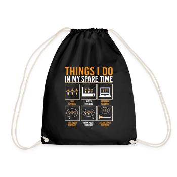Things I Do In My Spare Time Table Soccer Foosball - Drawstring Bag - black - Front