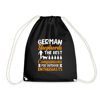 Dog German Shepherd Gift - Drawstring Bag - black - Front