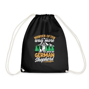 Sheepdog - Drawstring Bag - black - Front