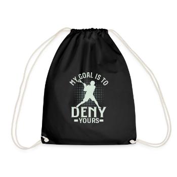 My Goal Is To Deny Yours Player Lacrosse - Drawstring Bag - black - Front