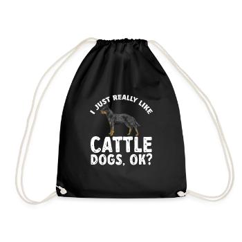 Australian Cattle Dog Red Blue Heeler - Drawstring Bag - black - Front