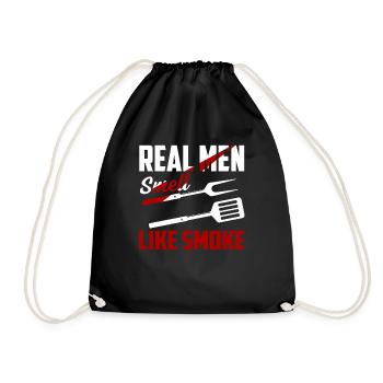 Les vrais hommes sentent la fumée Smoker BBQ Grilling - Sac de sport léger - noir - Devant