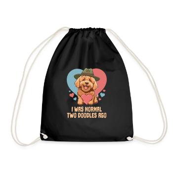J’étais normal il y a deux griffonnages Goldendoodle papa chien - Sac de sport léger - noir - Devant