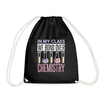In meiner Klasse verbinden wir uns über Chemie - Turnbeutel - Schwarz - Vorne
