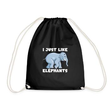 J’aime juste les éléphants - Sac de sport léger - noir - Devant
