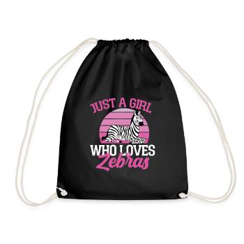 Zebra - Drawstring Bag - black - Front