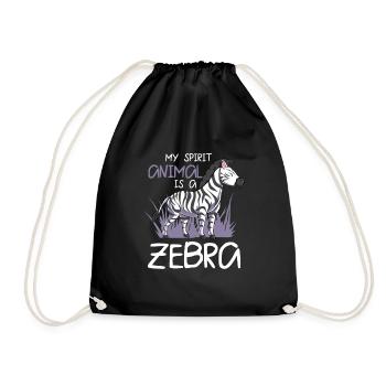 Zebra - Turnbeutel - Schwarz - Vorne