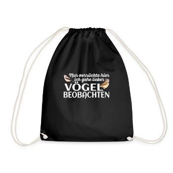 Vögel beobachten Ornithologie Vogelbeobachtung - Turnbeutel - Schwarz - Vorne