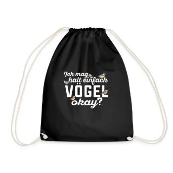Vögel beobachten Ornithologie Vogelbeobachtung - Turnbeutel - Schwarz - Vorne