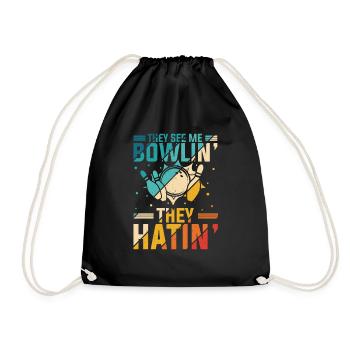 They see me Bowlin' They Hatin' Best Sport Bowling - Turnbeutel - Schwarz - Vorne