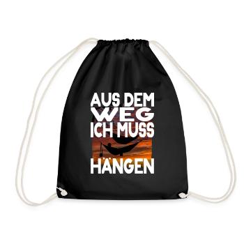 Survival Outdoor Hängematte Spruch Wald Wildnis - Turnbeutel - Schwarz - Vorne